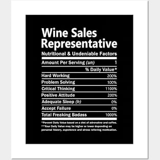 Wine Sales Representative T Shirt - Nutritional and Undeniable Factors Gift Item Tee Posters and Art